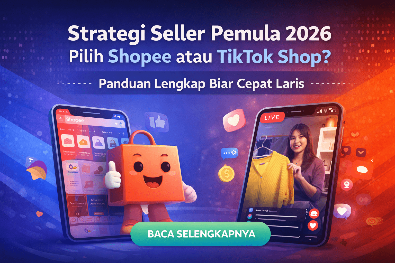 Strategi Seller Pemula 2026: Pilih Shopee atau TikTok Shop? Panduan Lengkap Biar Cepat Laris